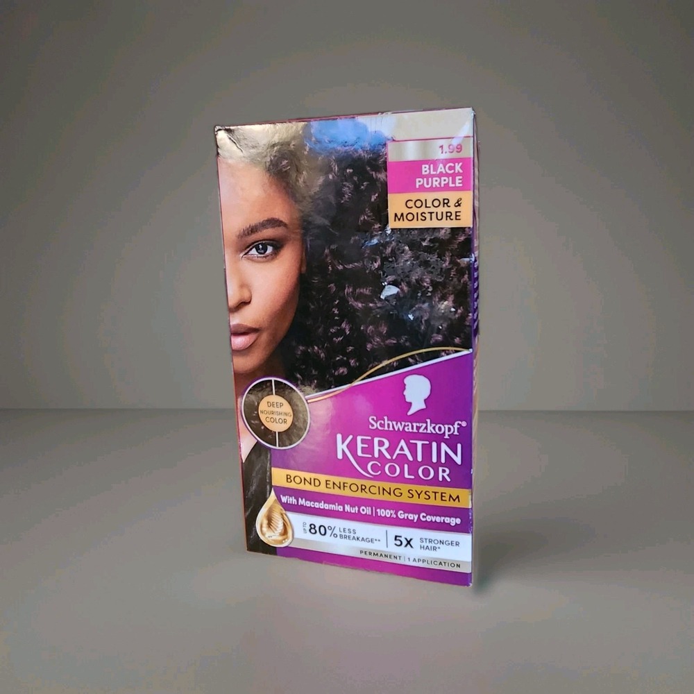 Schwarzkopf Keratin Color Permanent Hair Color Cream 1.99 Black Purple